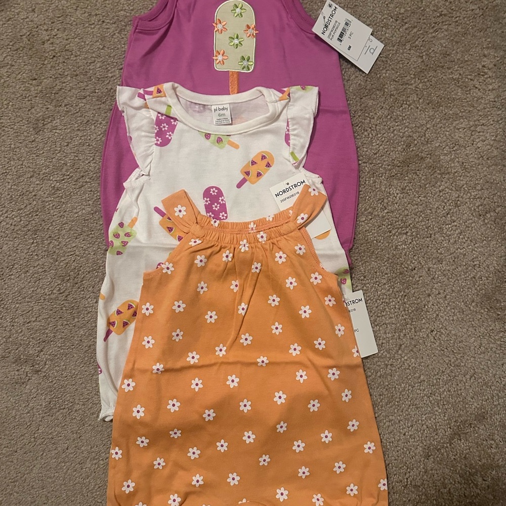 Baby Girls' Popsicle and Floral Romper Set